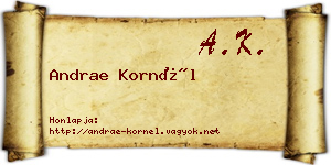 Andrae Kornél névjegykártya