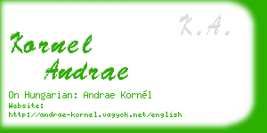 kornel andrae business card