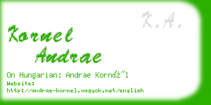 kornel andrae business card